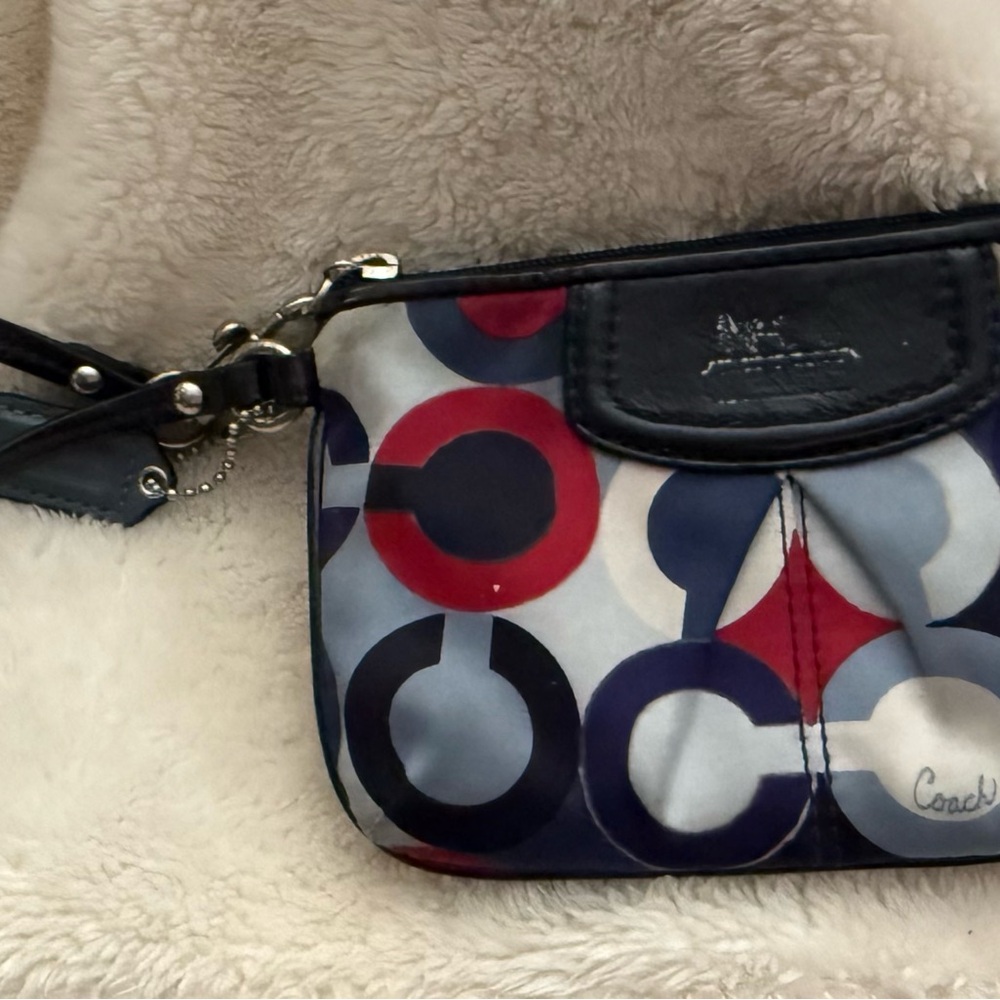 Coach Red and Blue Geometric Wristlet - Picture 4 of 6
